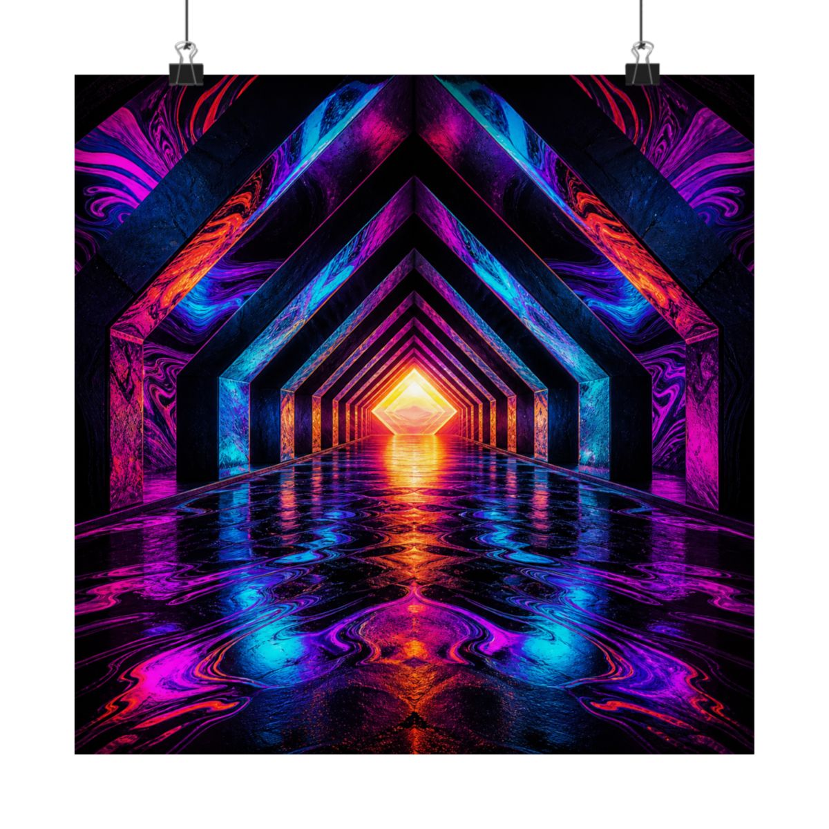 Chromatic Underpass KOSVYRE art print product mockup, alternate front view