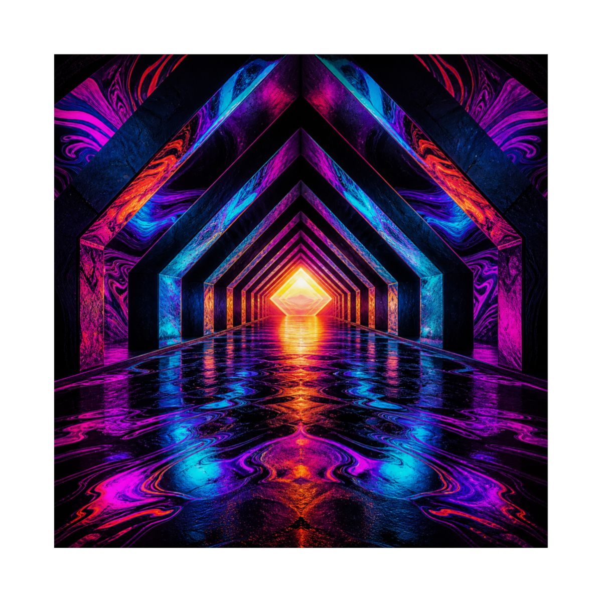 Chromatic Underpass KOSVYRE art print product mockup, front view