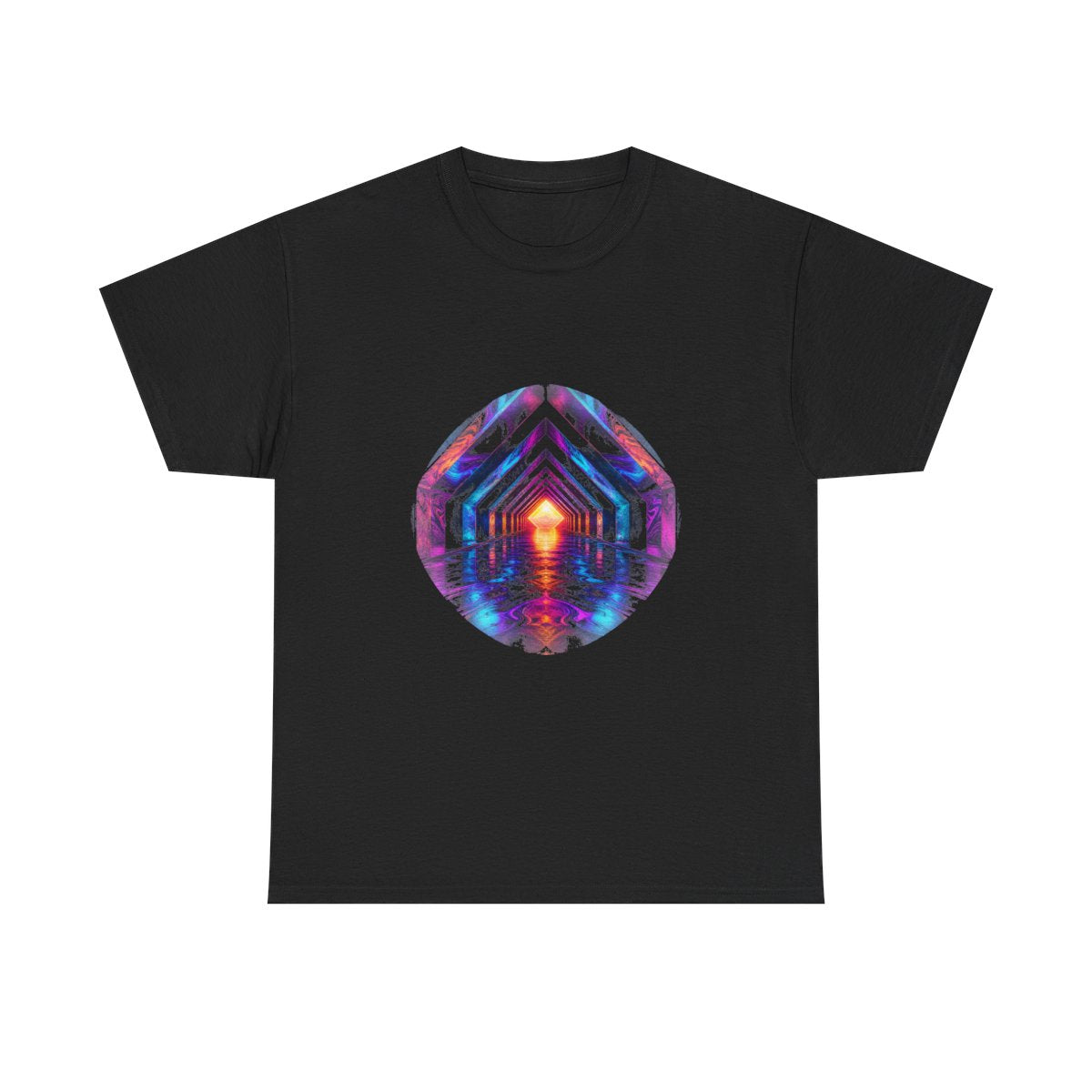 Chromatic Underpass KOSVYRE graphic tee product mockup, front view