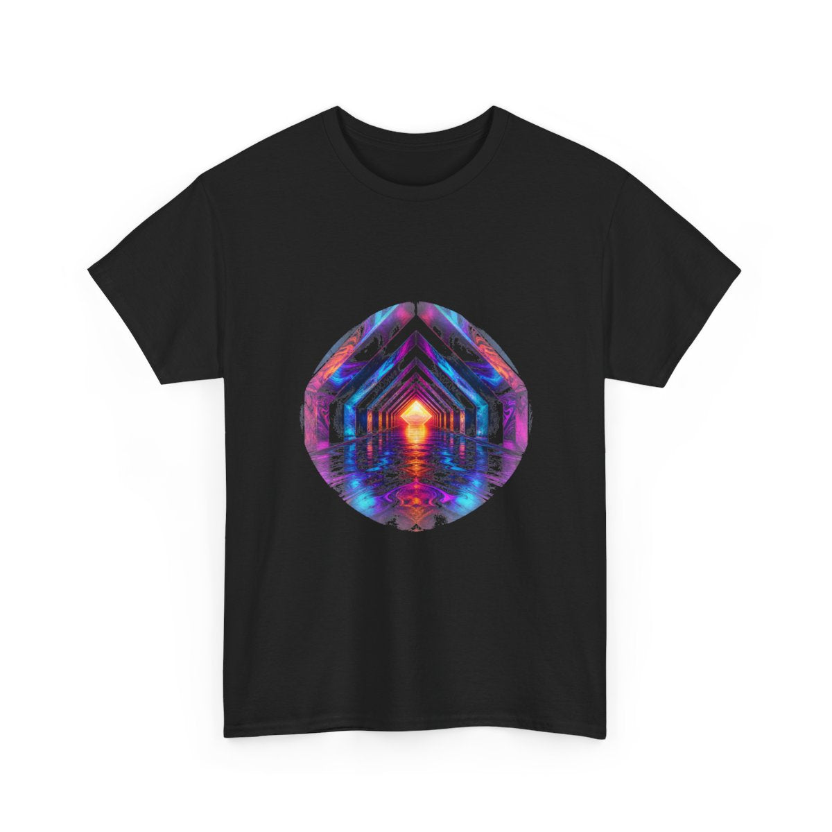 Chromatic Underpass KOSVYRE graphic tee product mockup, alternate front view