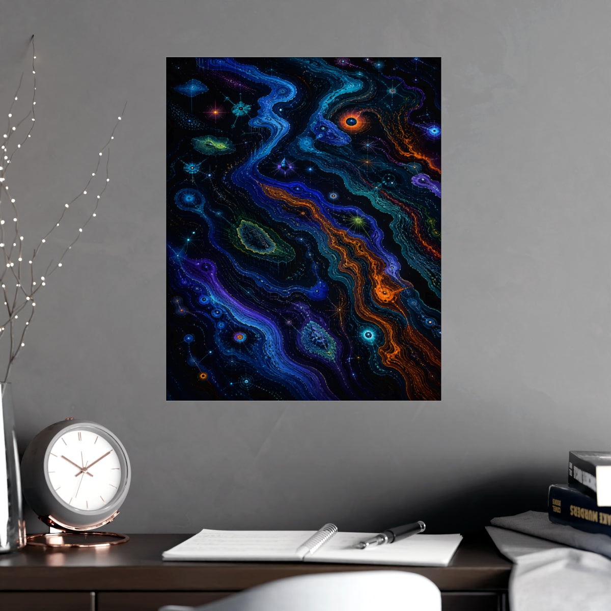 Chromatic Weather Ledger KOSVYRE poster product mockup, alternate view