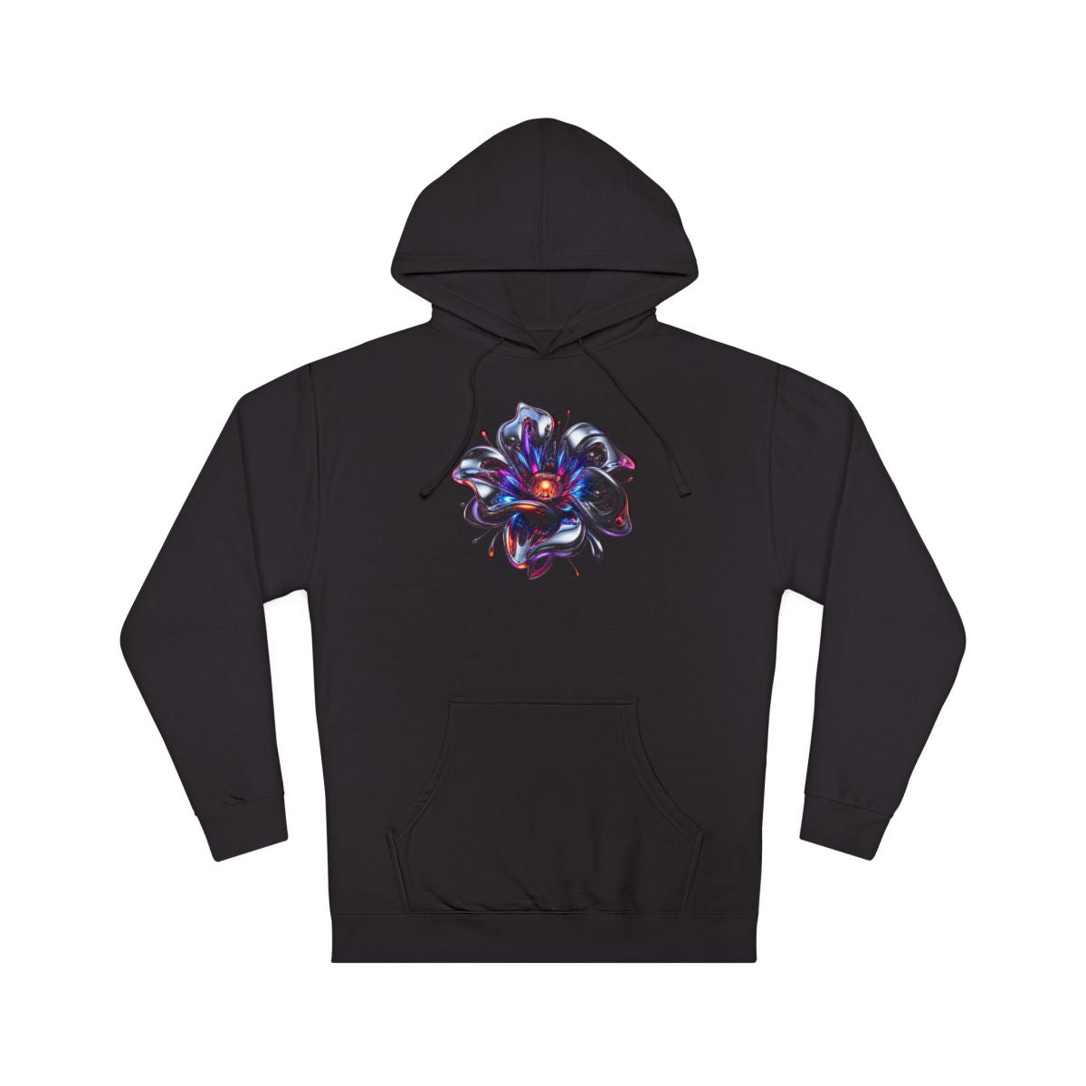 Chrome Bloom Organism KOSVYRE hoodie product mockup, front view