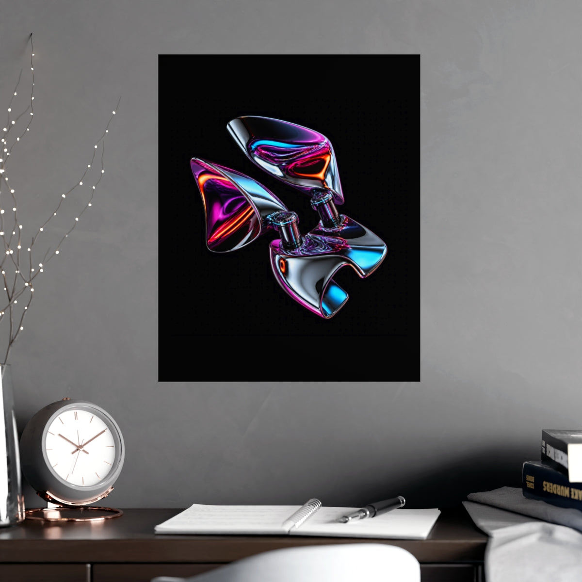 Chrome Hinge Bloom KOSVYRE poster product mockup, alternate view