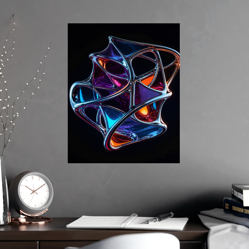 Chrome Lattice Vessel KOSVYRE poster product mockup, alternate view