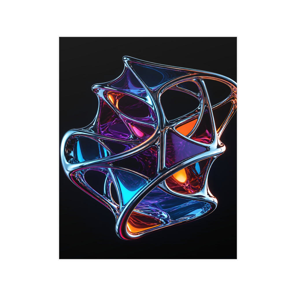 Chrome Lattice Vessel KOSVYRE poster product mockup, front view