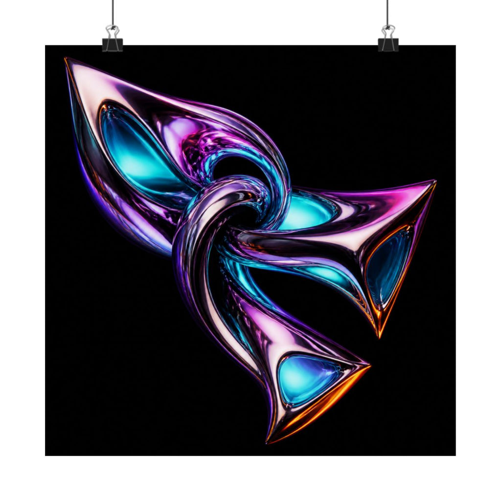 Chrome Meridian Knot KOSVYRE art print product mockup, alternate front view