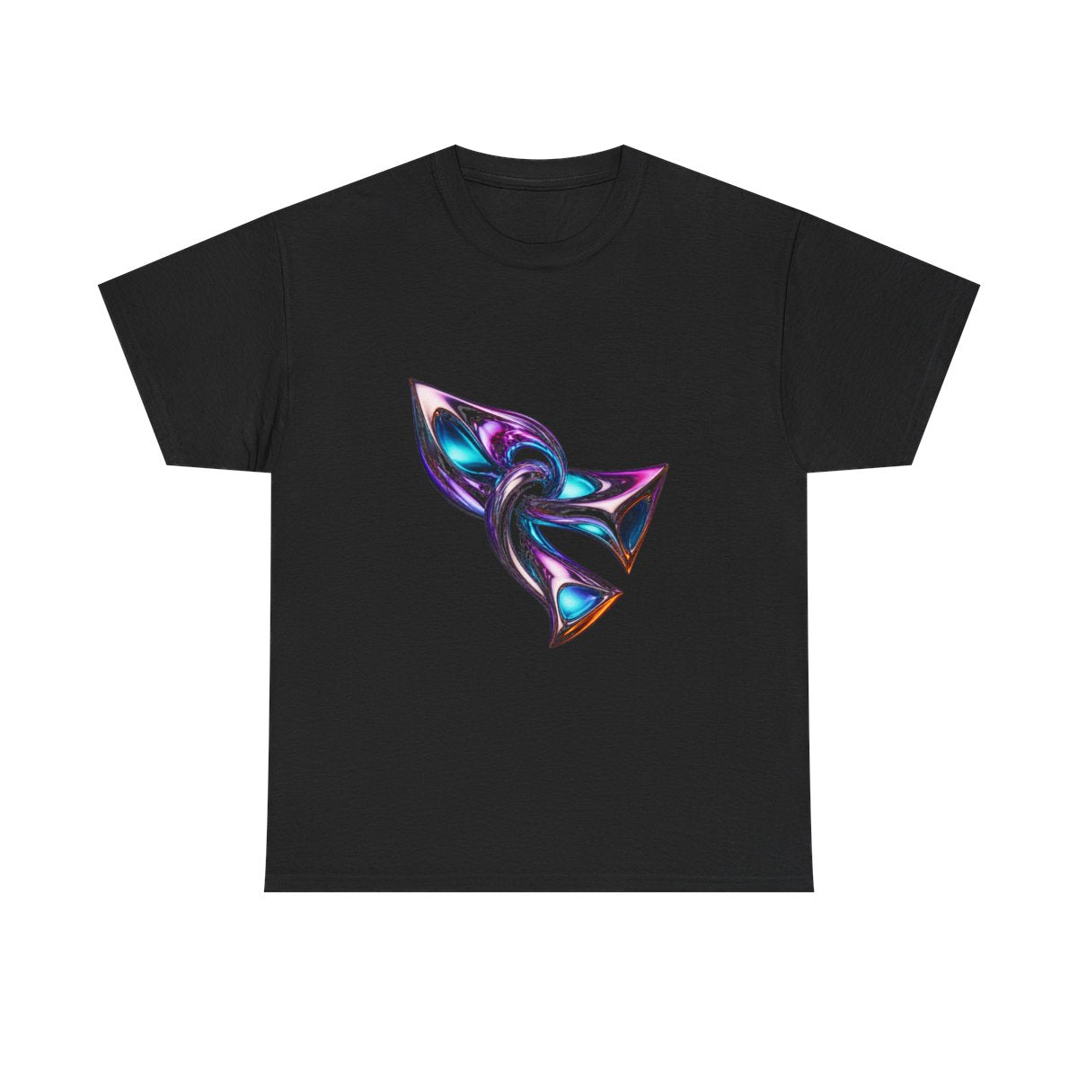 Chrome Meridian Knot KOSVYRE graphic tee product mockup, front view