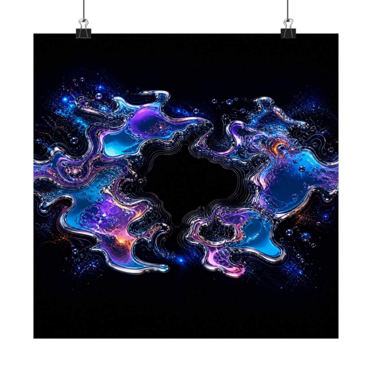 Chrome Tidal Aperture KOSVYRE art print product mockup, alternate front view