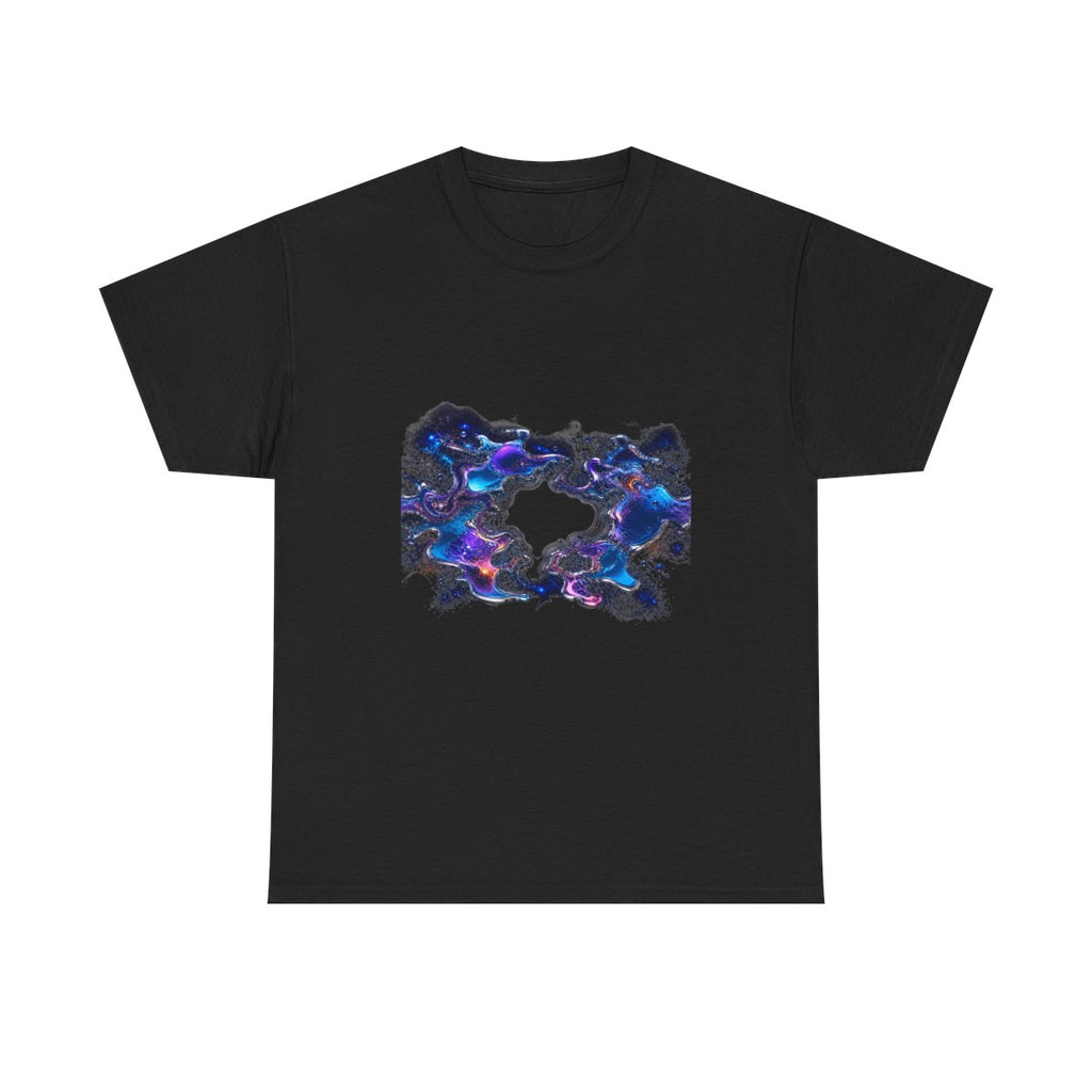 Chrome Tidal Aperture KOSVYRE graphic tee product mockup, front view