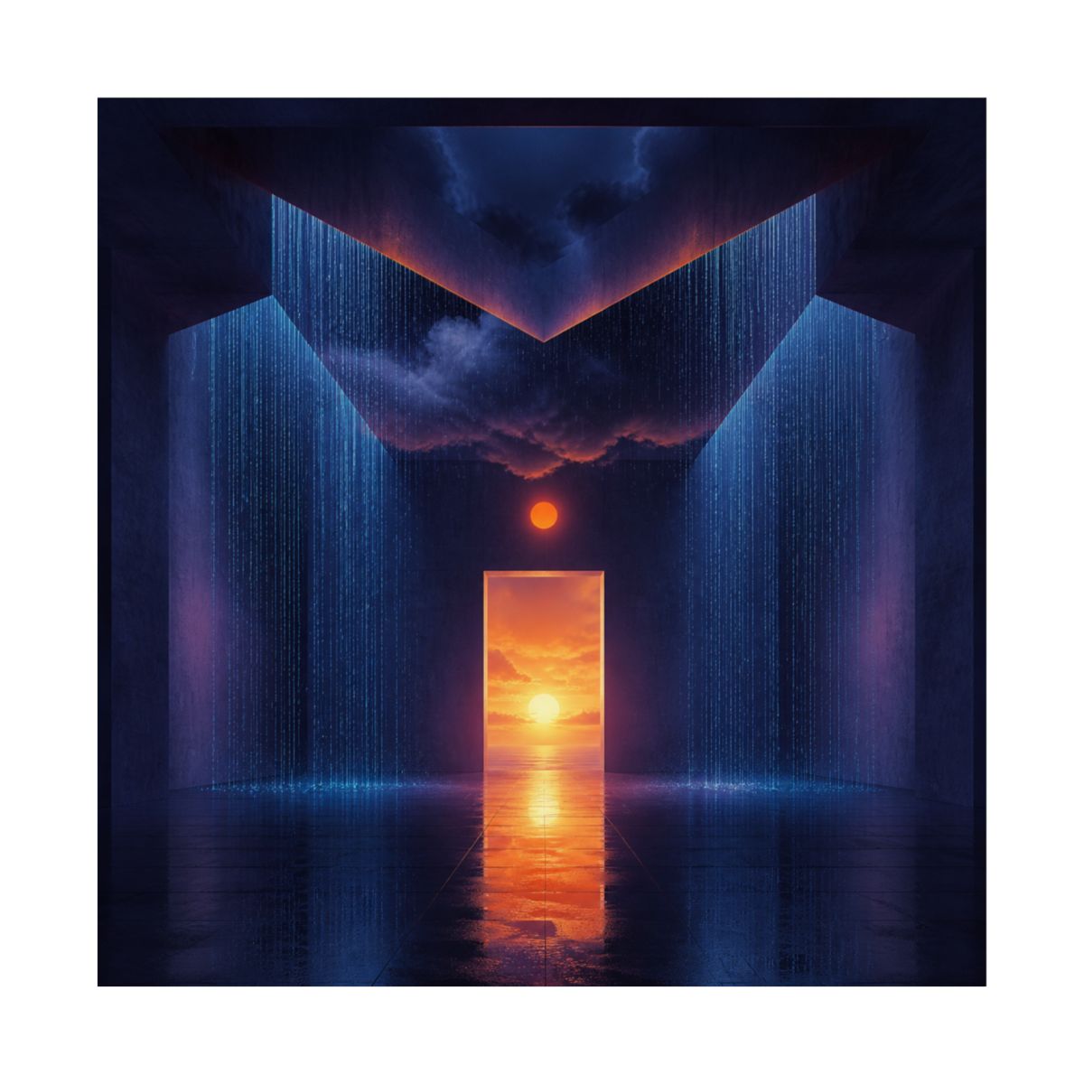 Chrome Tidal Organ KOSVYRE art print product mockup, front view