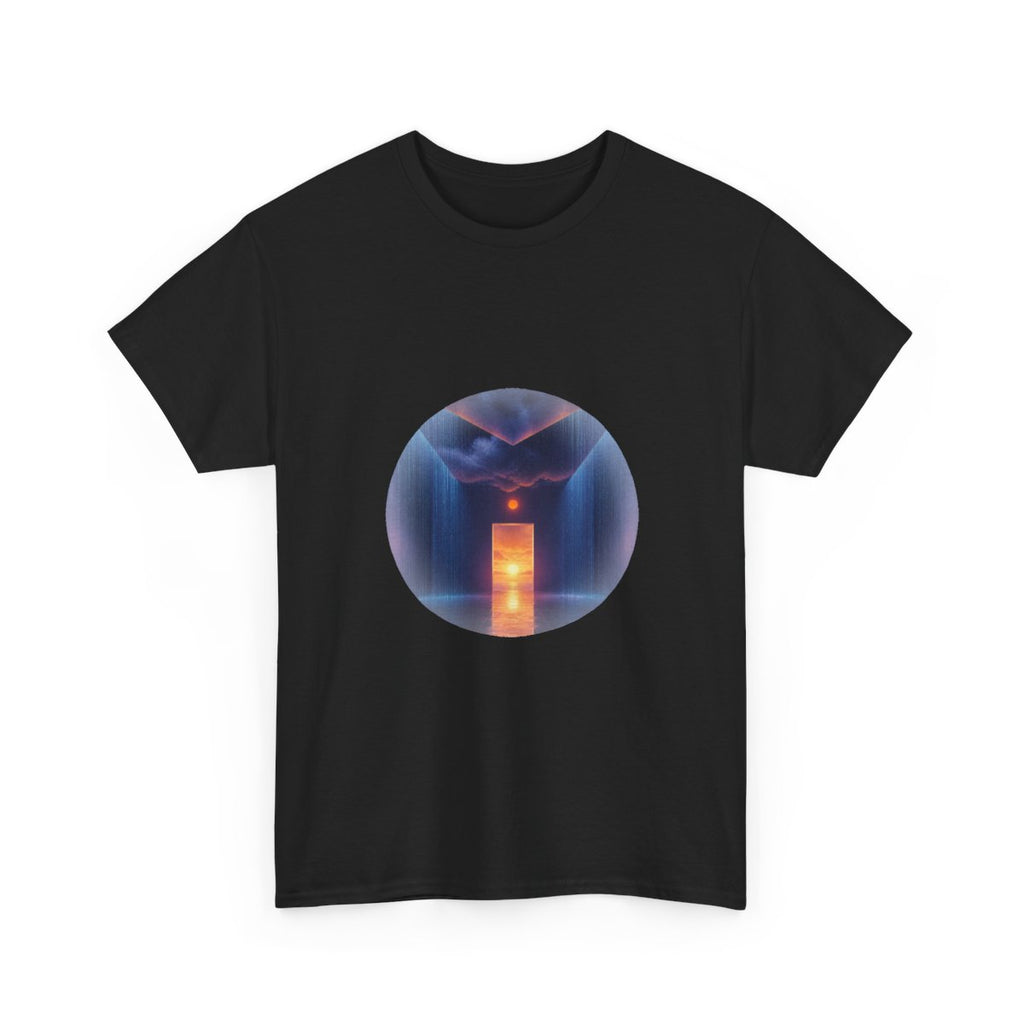 Chrome Tidal Organ KOSVYRE graphic tee product mockup, alternate front view