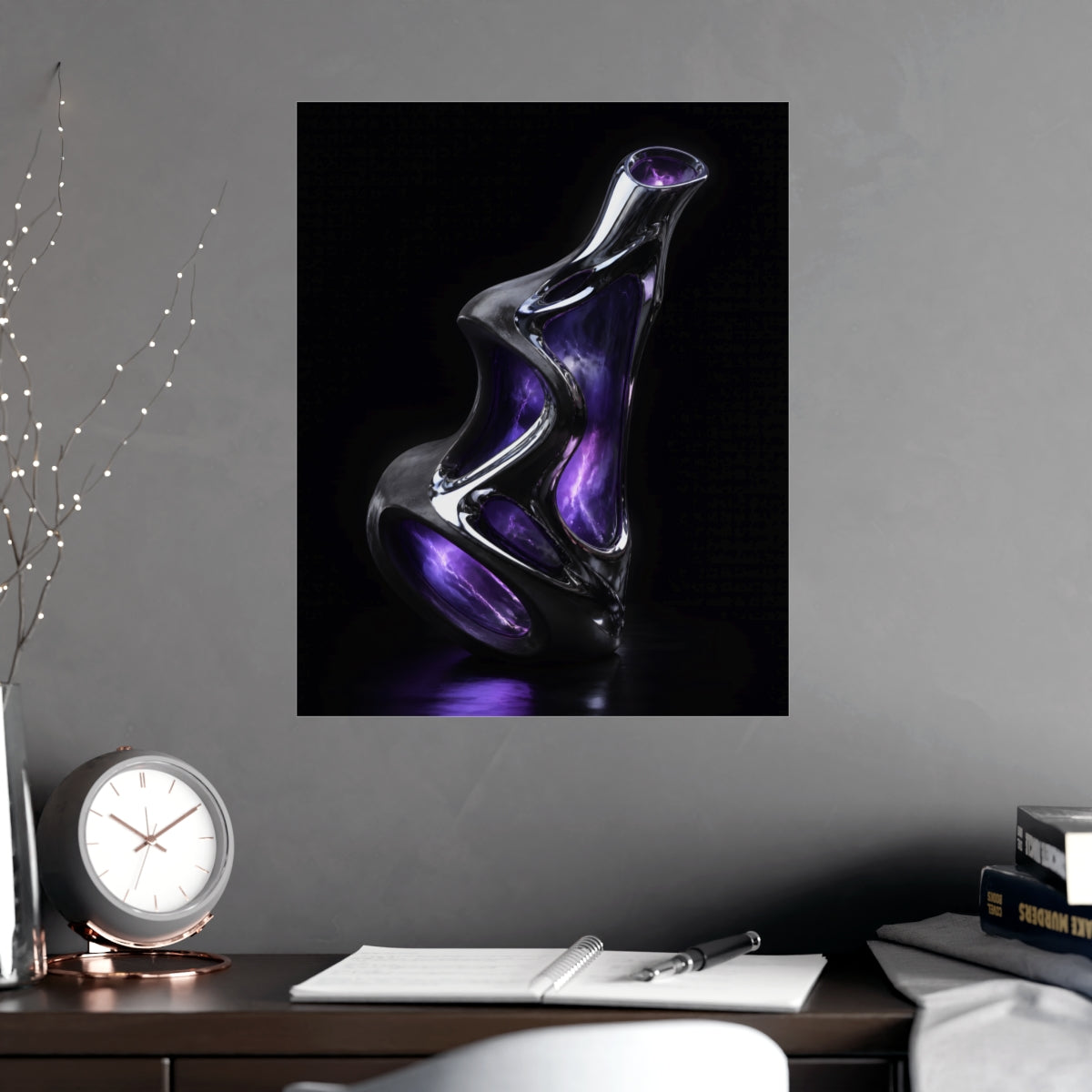 Chrome Vessel Nocturne KOSVYRE poster product mockup, alternate view