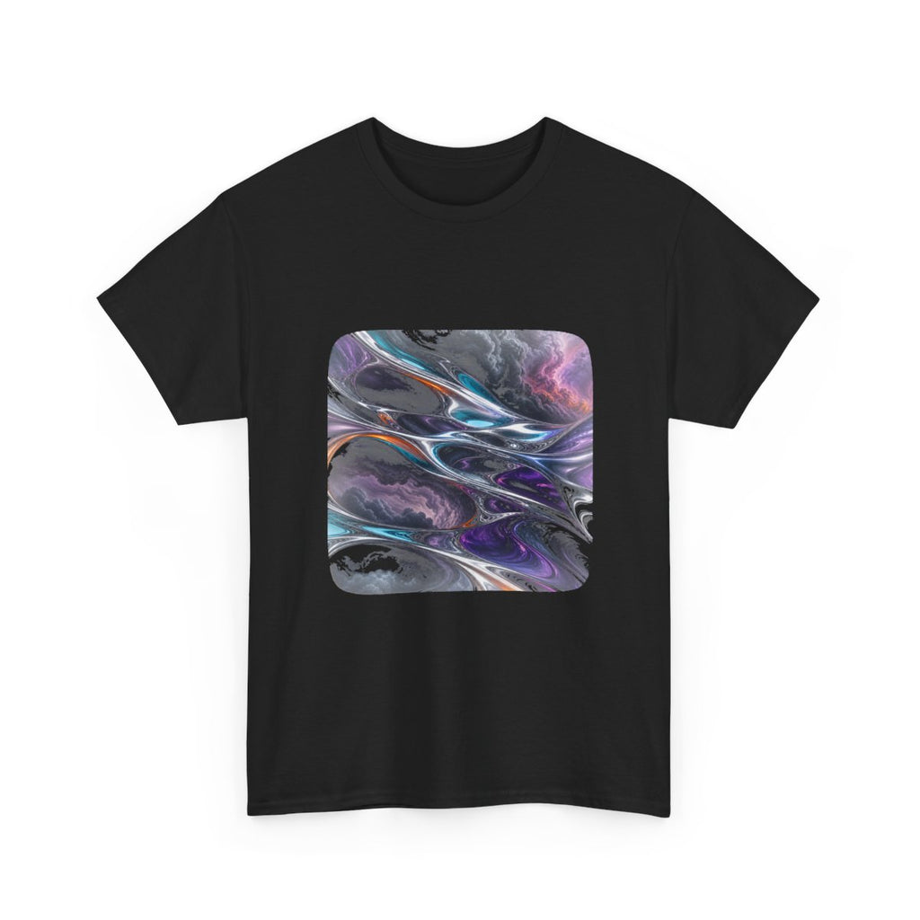 Chrome Weather Loom KOSVYRE graphic tee product mockup, alternate front view