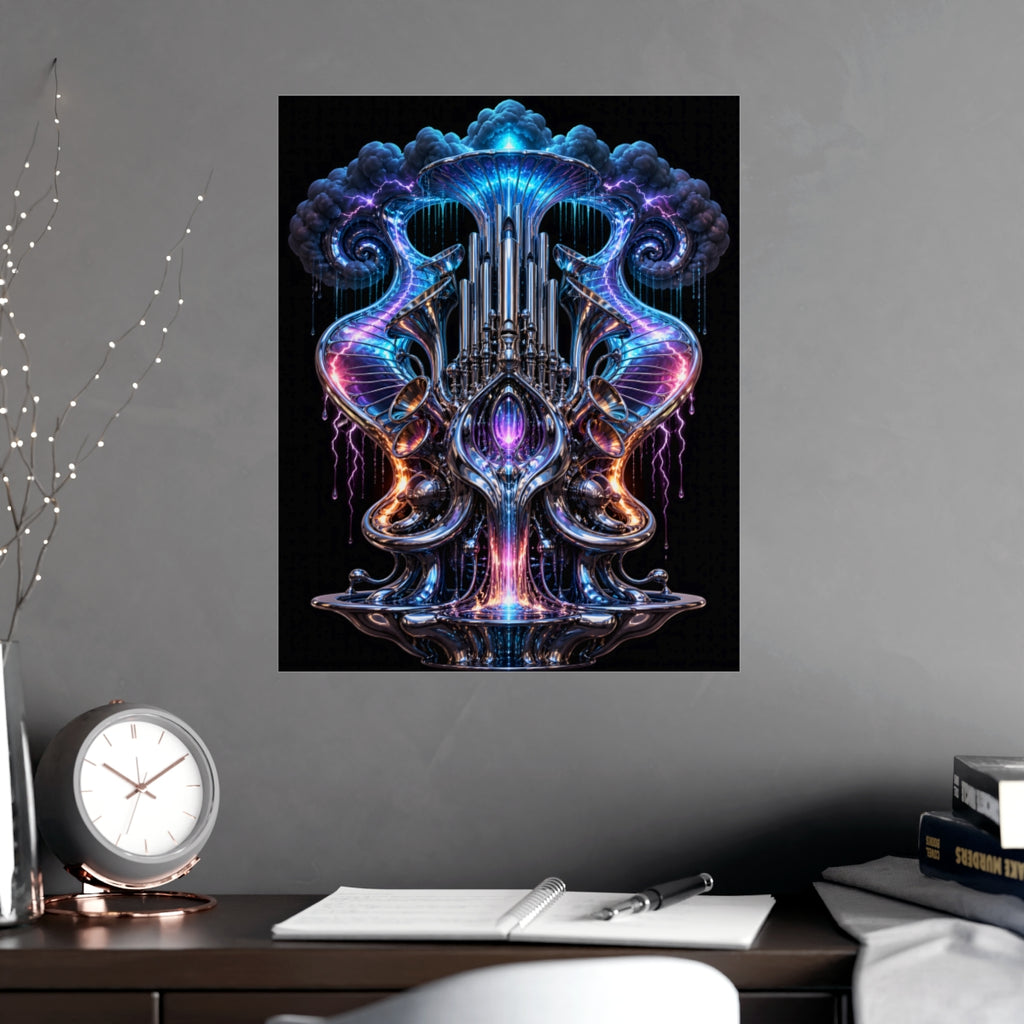 Chrome Weather Organ KOSVYRE poster product mockup, alternate view