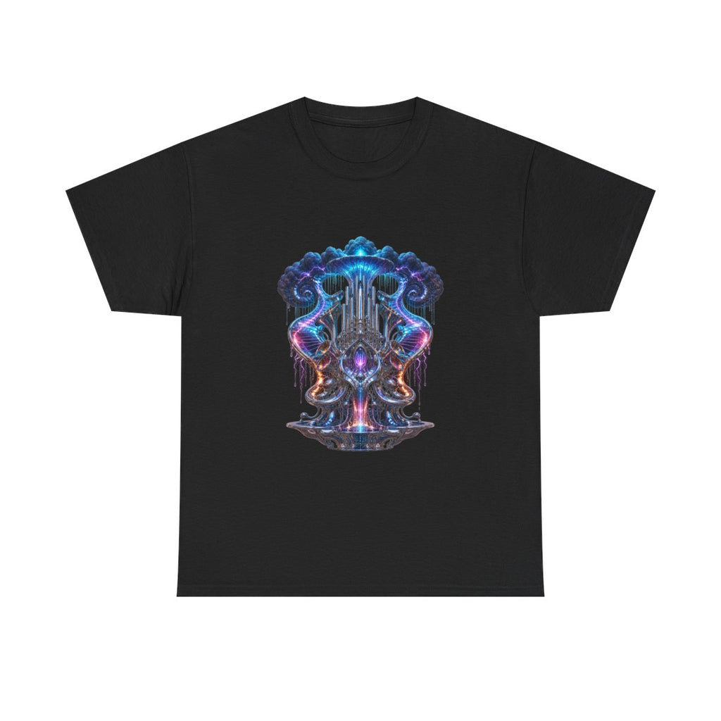 Chrome Weather Organ KOSVYRE graphic tee product mockup, front view