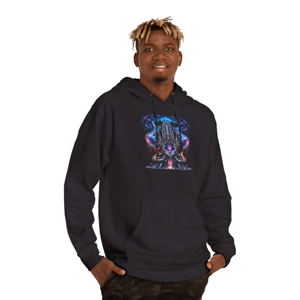Chrome Weather Organ KOSVYRE hoodie product mockup, person 2 front view