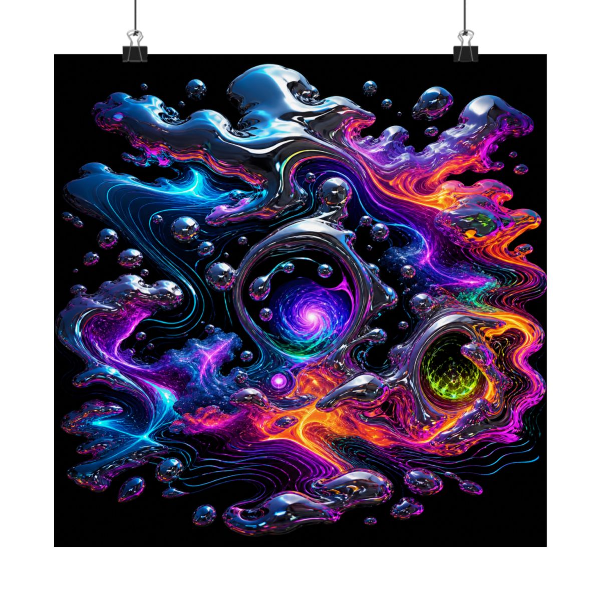 Chrome Weather Veil KOSVYRE art print product mockup, alternate front view