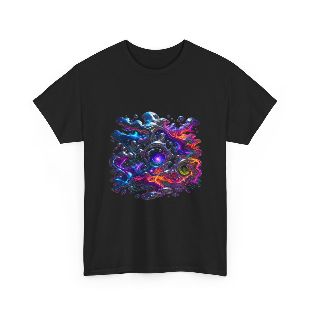 Chrome Weather Veil KOSVYRE graphic tee product mockup, alternate front view