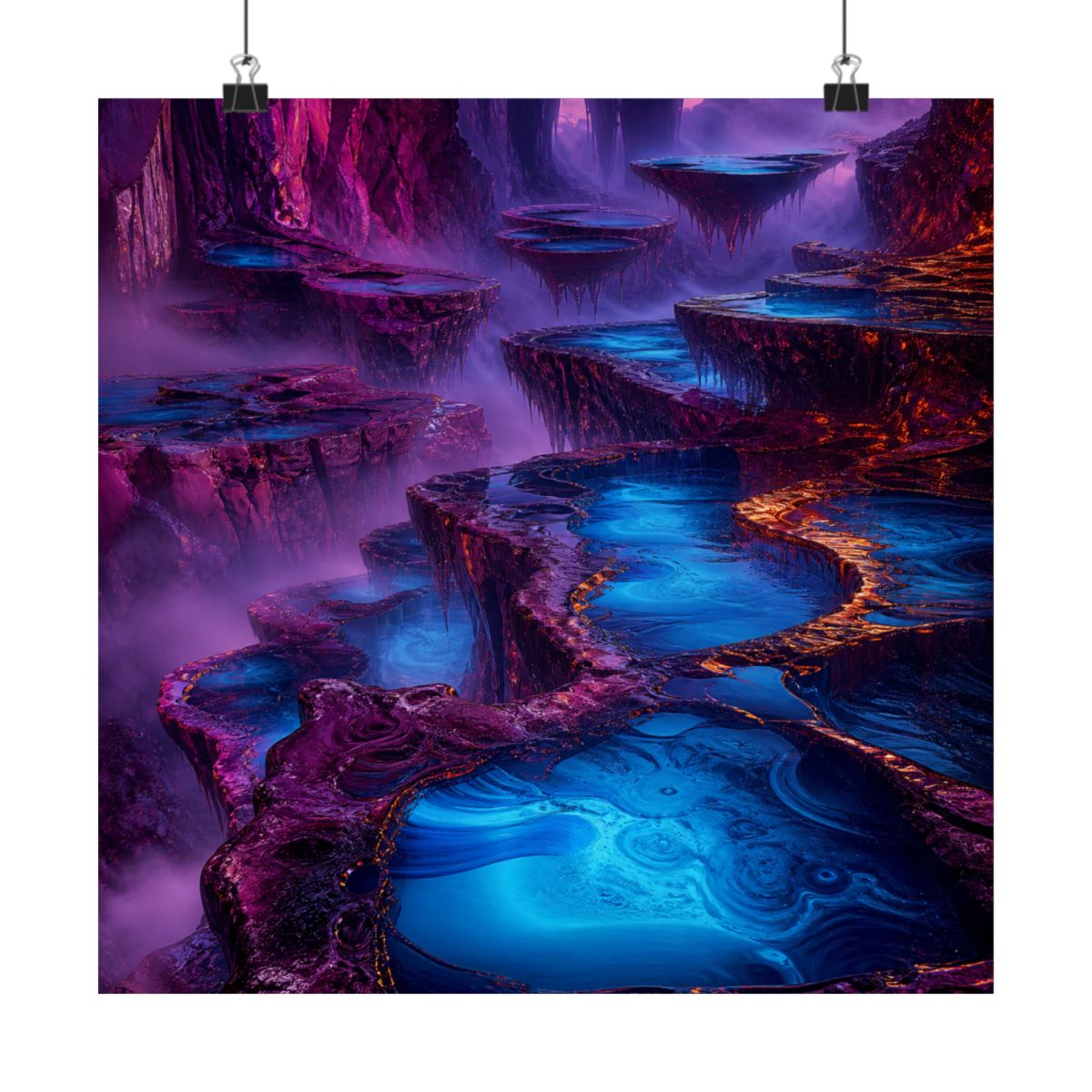 Cobalt Liminal Reservoir KOSVYRE art print product mockup, alternate front view