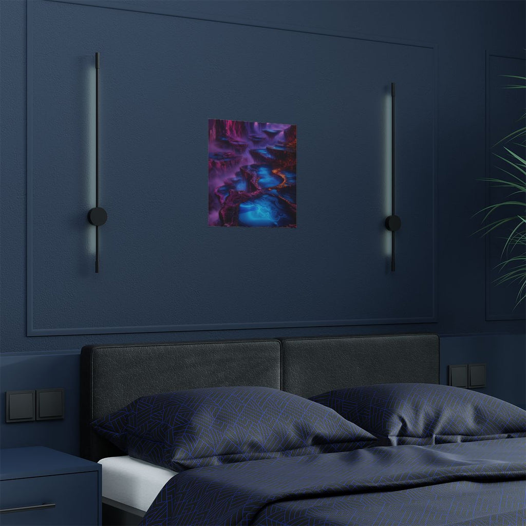 Cobalt Liminal Reservoir KOSVYRE art print product mockup, detail view