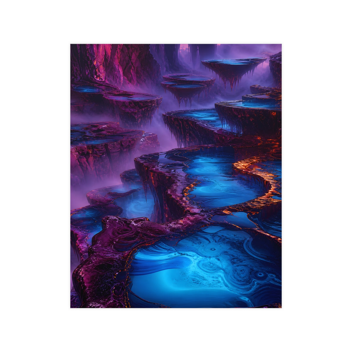 Cobalt Liminal Reservoir KOSVYRE poster product mockup, front view