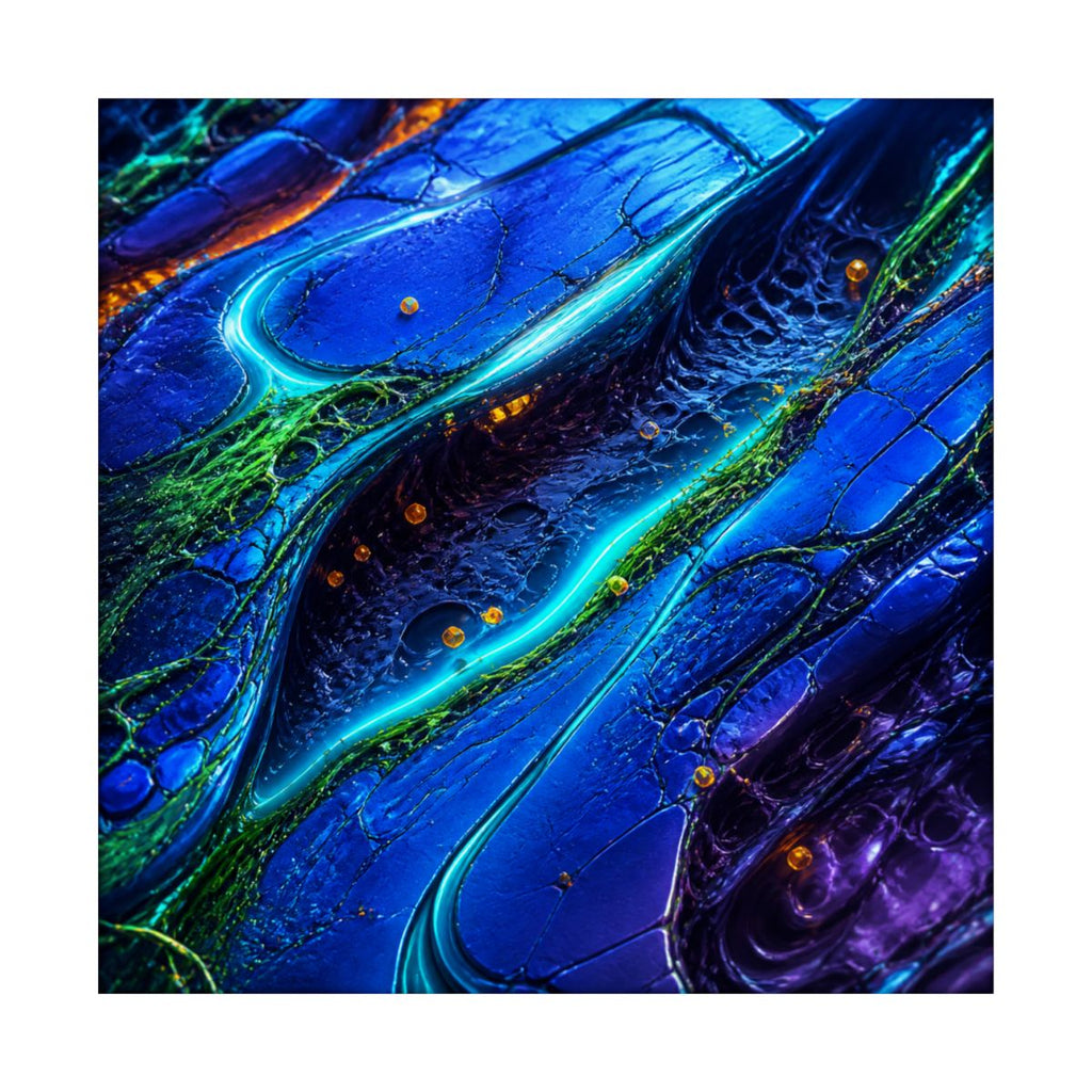 Cobalt Wound Garden KOSVYRE art print product mockup, front view