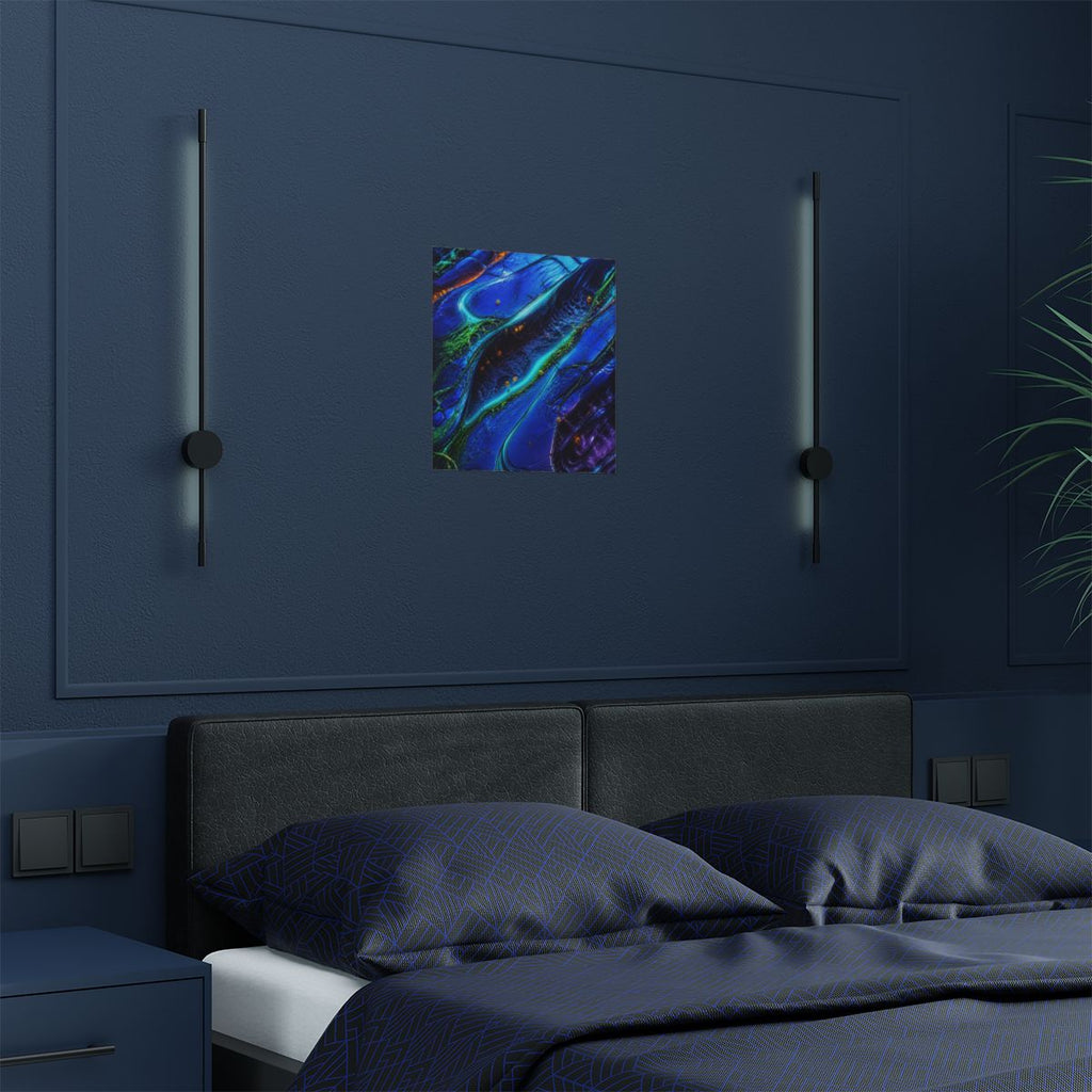 Cobalt Wound Garden KOSVYRE art print product mockup, detail view