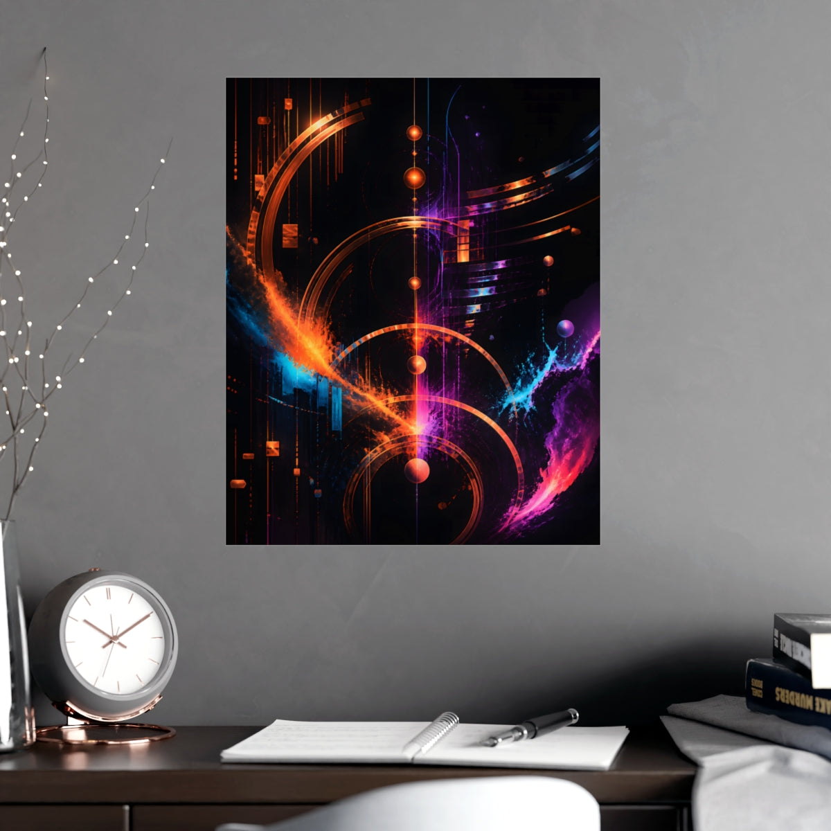Copper Night Meridian KOSVYRE poster product mockup, alternate view