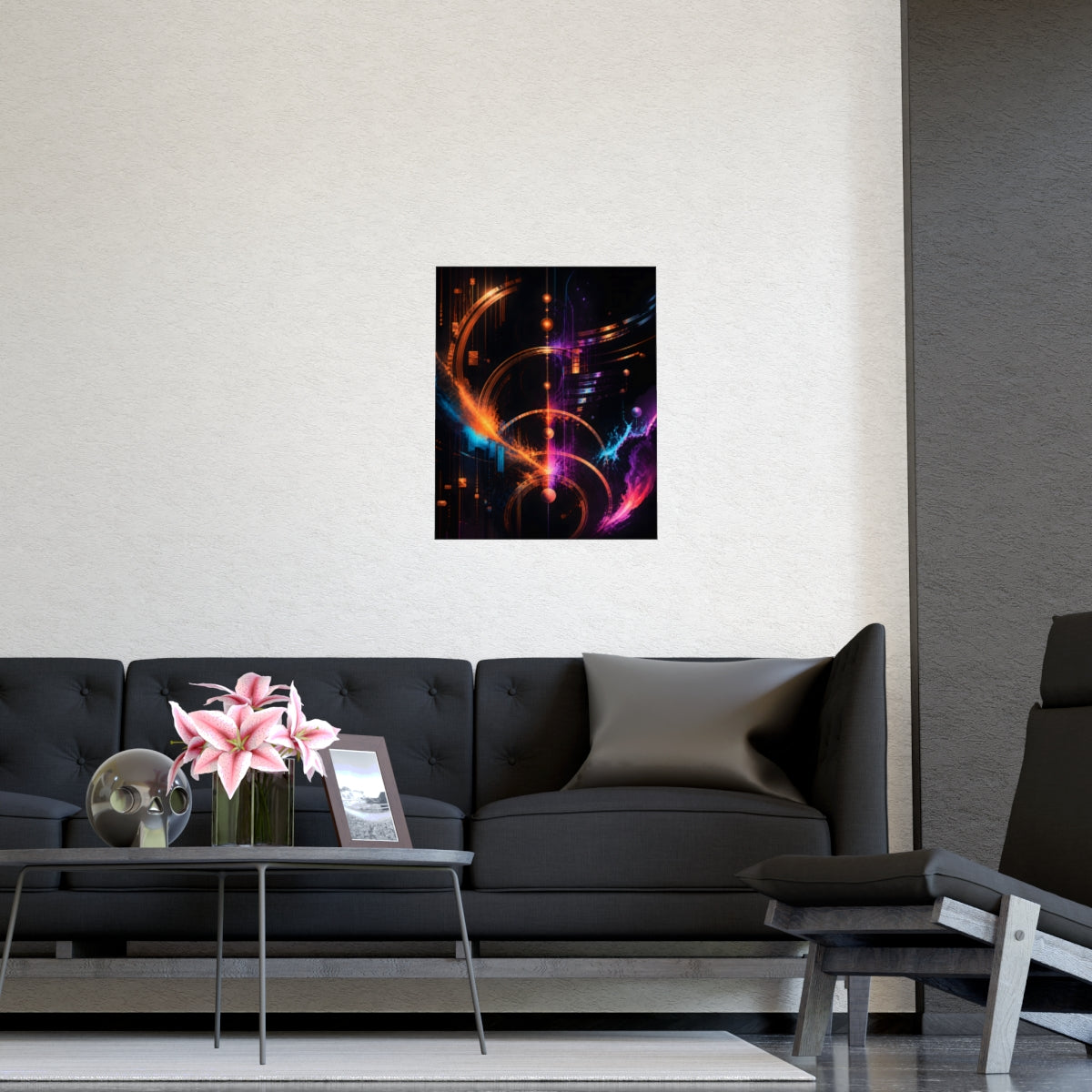 Copper Night Meridian KOSVYRE poster product mockup, detail view
