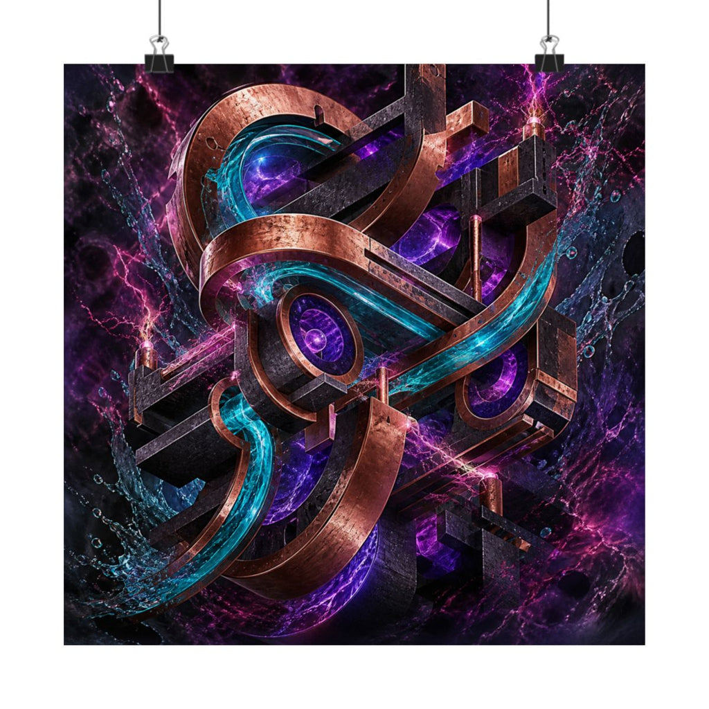 Copper Static Device KOSVYRE art print product mockup, alternate front view