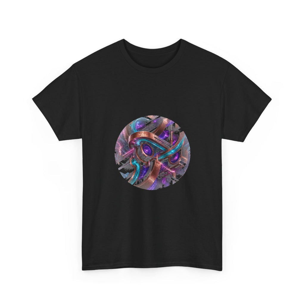 Copper Static Device KOSVYRE graphic tee product mockup, alternate front view