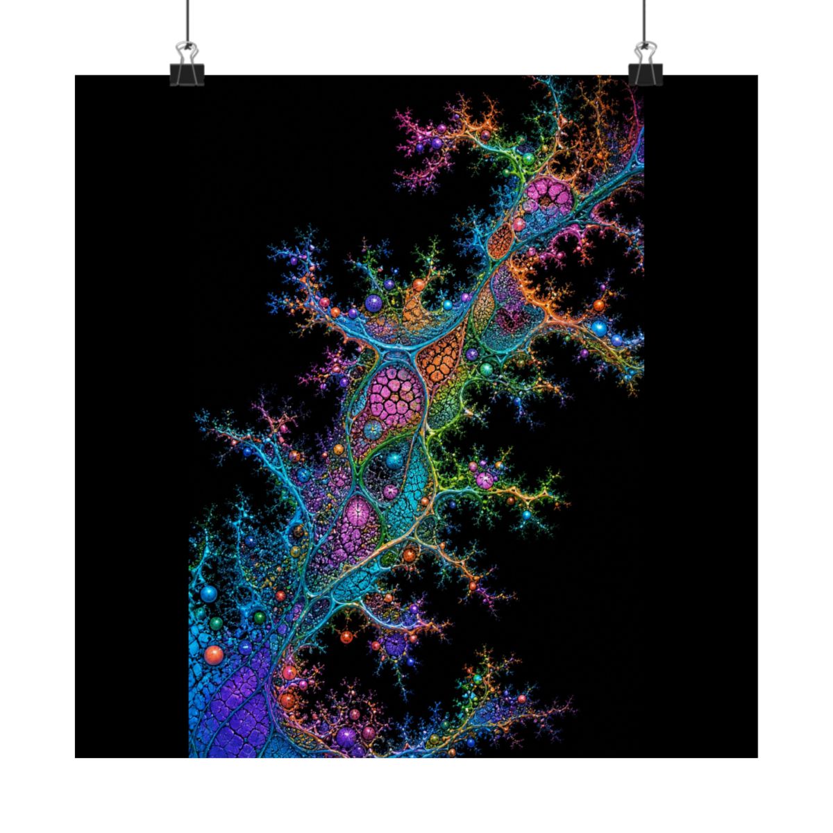 Coral Logic Spread KOSVYRE art print product mockup, alternate front view