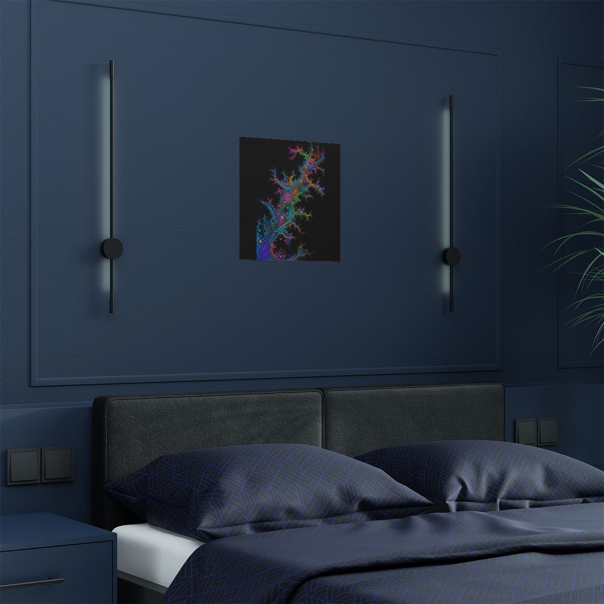 Coral Logic Spread KOSVYRE art print product mockup, detail view