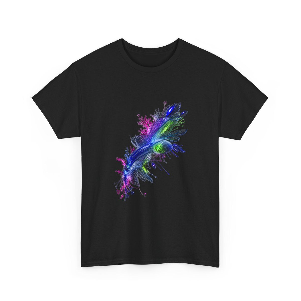 Crystal Organism Relay KOSVYRE graphic tee product mockup, alternate front view