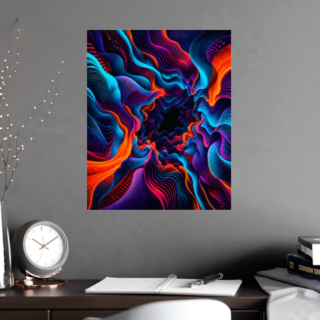 Cyan Bloom Parallax KOSVYRE poster product mockup, alternate view