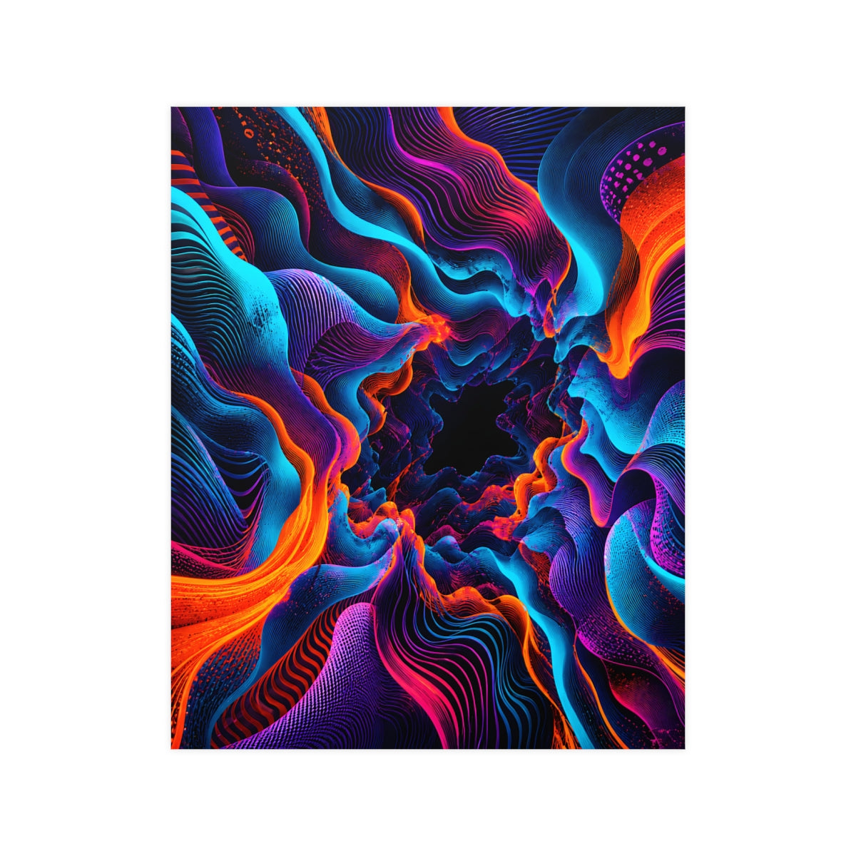 Cyan Bloom Parallax KOSVYRE poster product mockup, front view