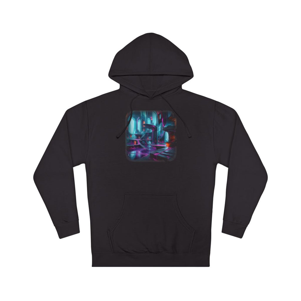 Cyan Suture Cathedral KOSVYRE hoodie product mockup, front view