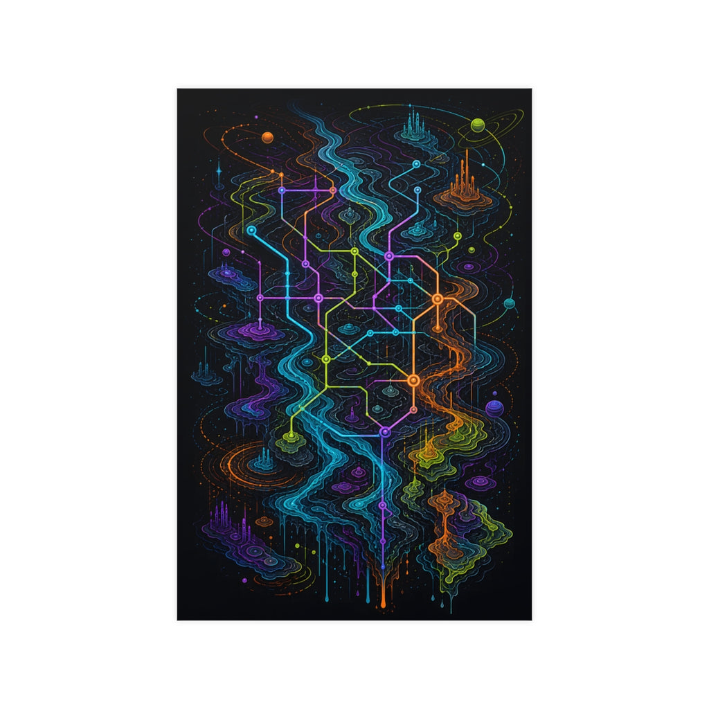 Dissolving Transit Map KOSVYRE poster product mockup, front view