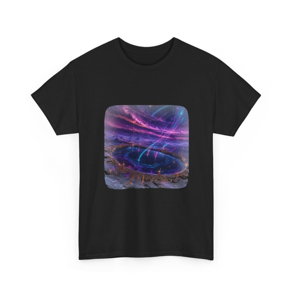 Dusk Relay Basin KOSVYRE graphic tee product mockup, alternate front view