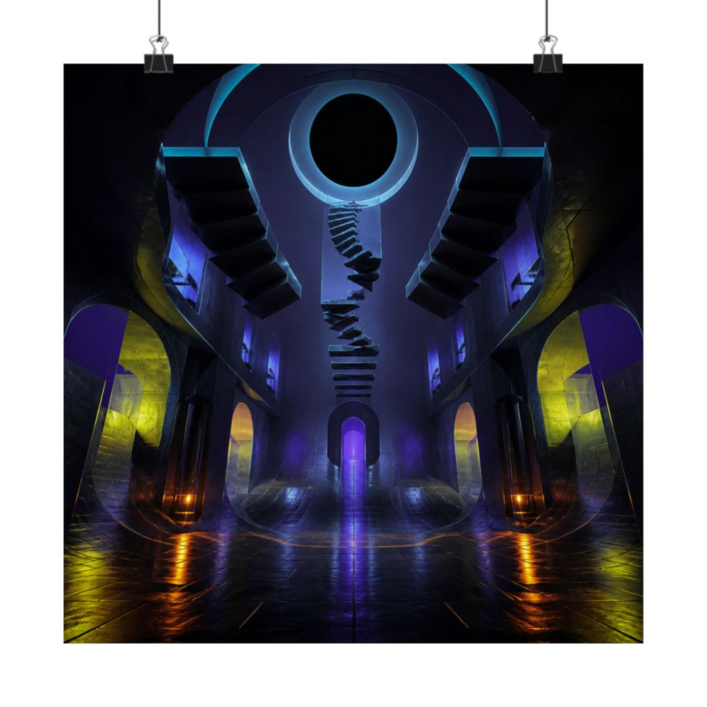 Duskless Atrium KOSVYRE art print product mockup, alternate front view