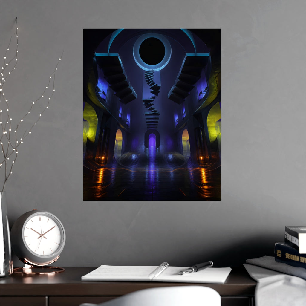 Duskless Atrium KOSVYRE poster product mockup, alternate view