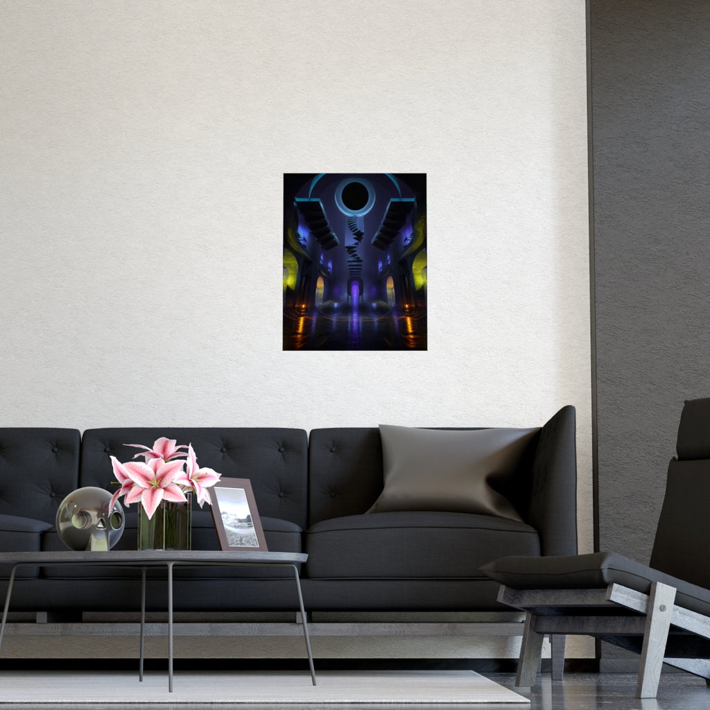 Duskless Atrium KOSVYRE poster product mockup, detail view