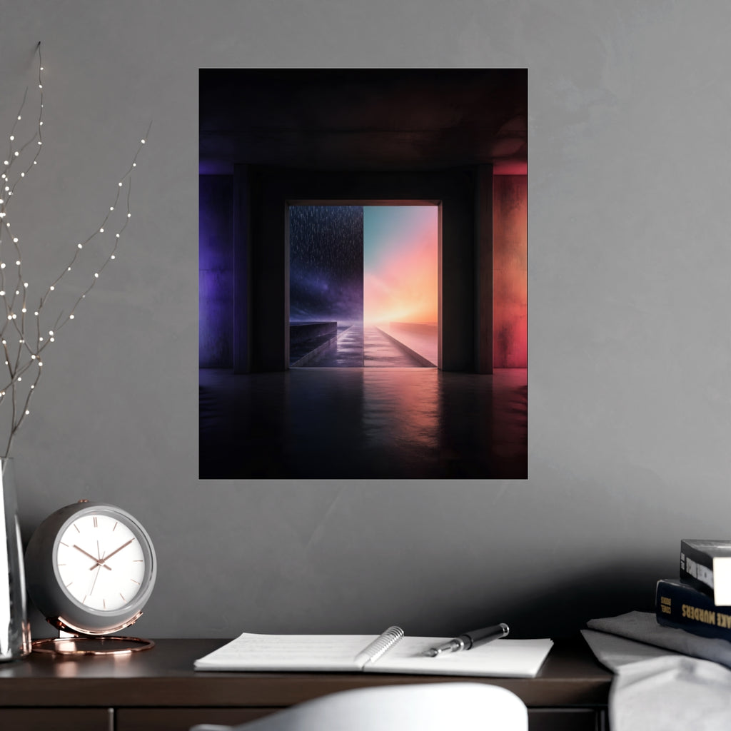 Empty Room Weather KOSVYRE poster product mockup, alternate view