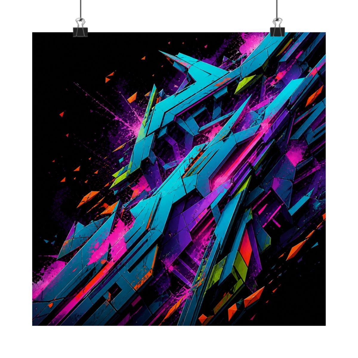 Feral Geometry Index KOSVYRE art print product mockup, alternate front view
