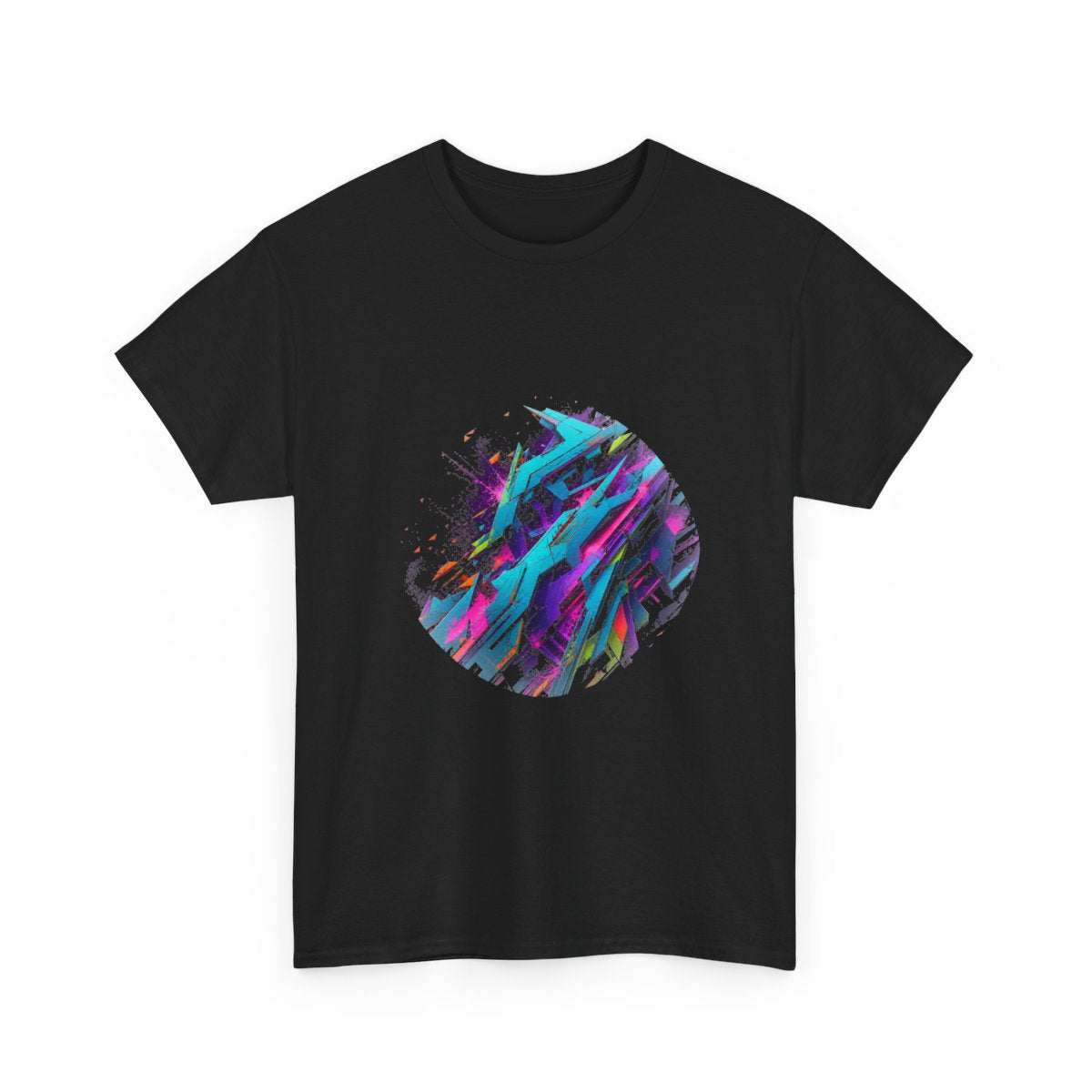 Feral Geometry Index KOSVYRE graphic tee product mockup, alternate front view