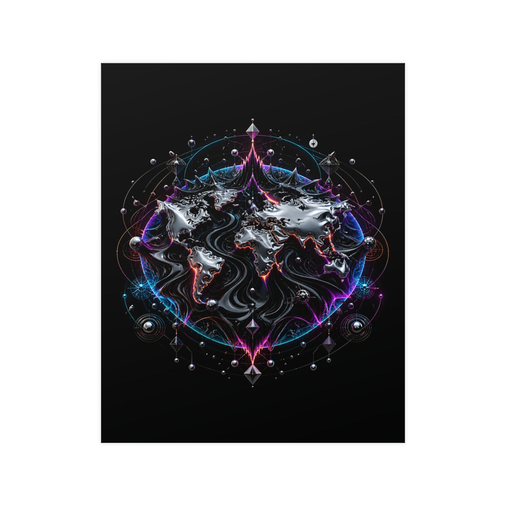 Ferrofluid Atlas KOSVYRE poster product mockup, front view