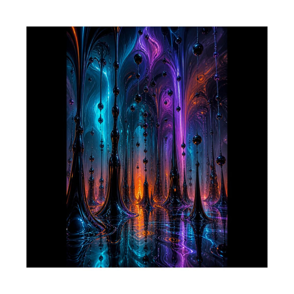 Ferrofluid Cathedral Choir KOSVYRE art print product mockup, front view