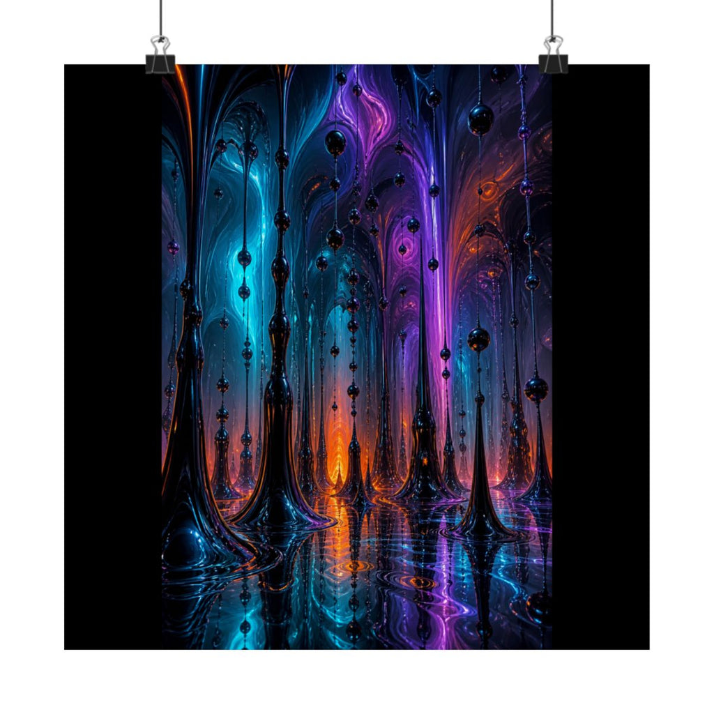 Ferrofluid Cathedral Choir KOSVYRE art print product mockup, alternate front view
