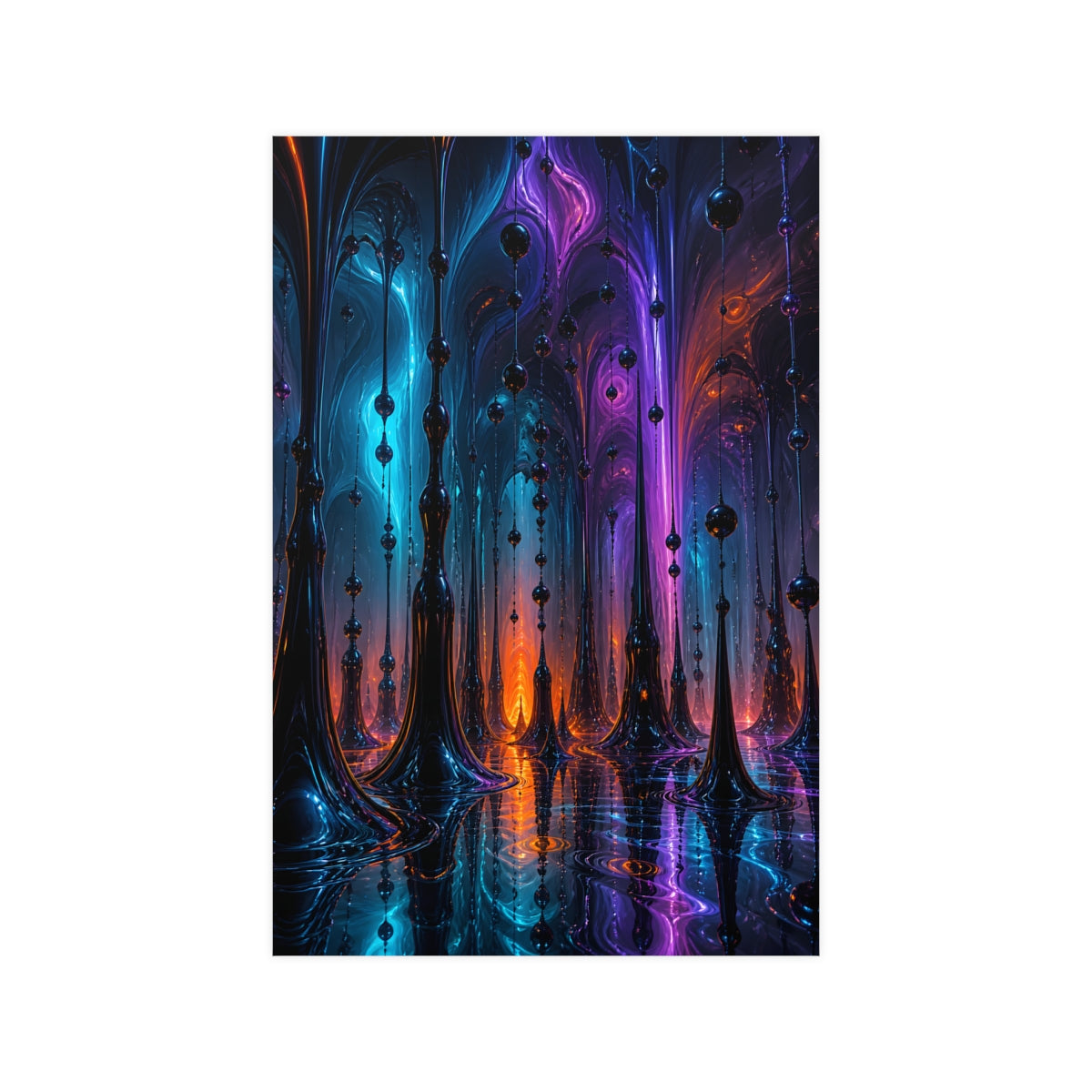 Ferrofluid Cathedral Choir KOSVYRE poster product mockup, front view