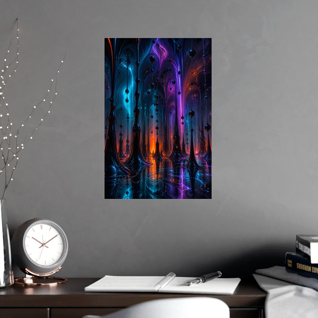 Ferrofluid Cathedral Choir KOSVYRE poster product mockup, alternate view